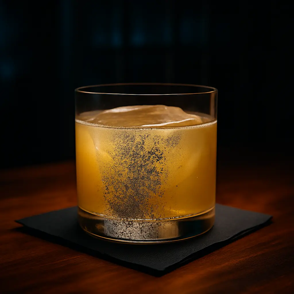 Black salt-rimmed cocktail at The Naisho Room