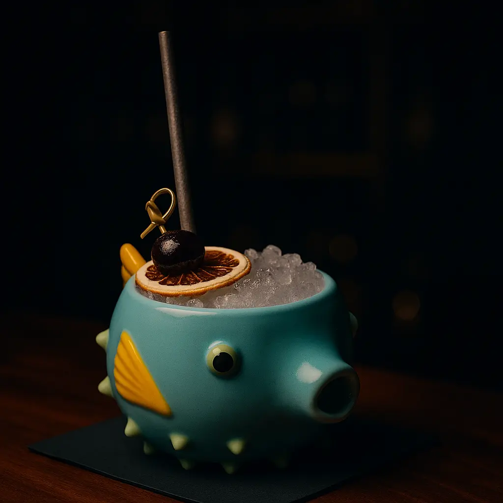 Cocktail served in a fish mug at The Naisho Room